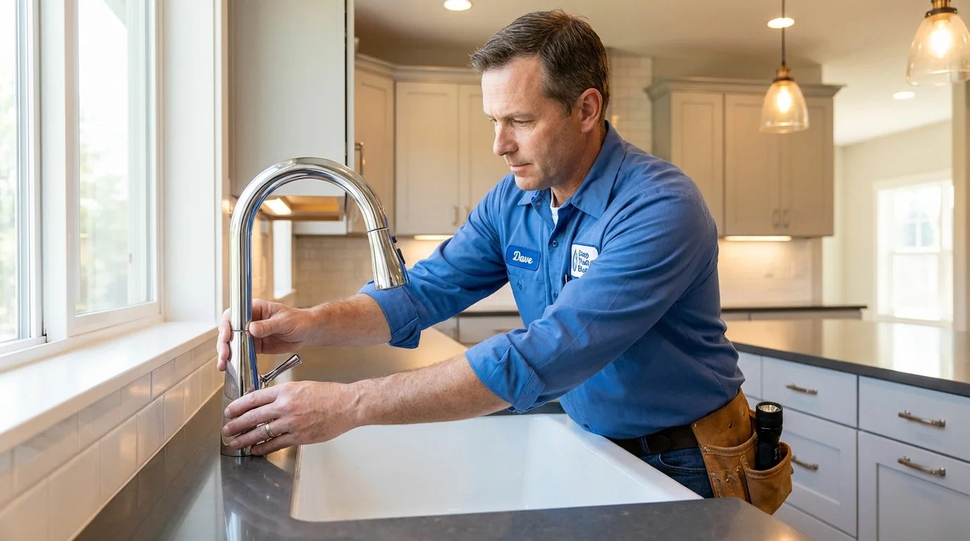 Kitchen faucet installation by Johns Plumbing LLC in Vicksburg